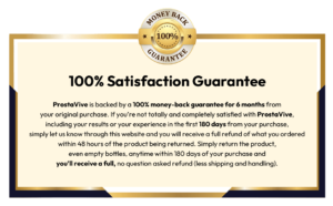 Prostavive Colibrim 100% money-back satisfaction guarantee badge