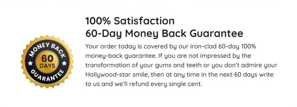 ProDentim 60 day money back guarantee badge with satisfaction guarantee message